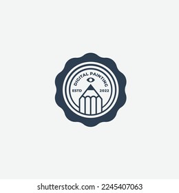 vintage pencil design vector template icon logo illustration