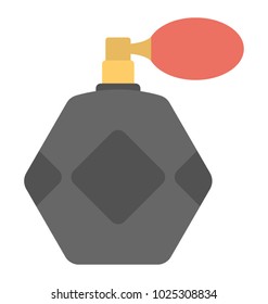 
Vintage perfume bottle flat vector icon 
