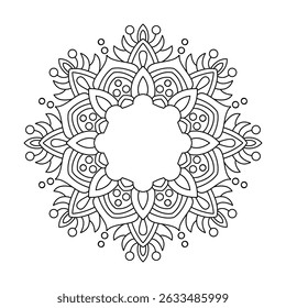 Vintage Persian Swirl Mandala Coloring Book Page
