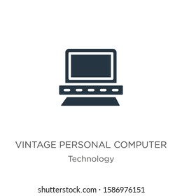 Vintage personal computer icon vector. Trendy flat vintage personal computer icon from technology collection isolated on white background. Vector illustration can be used for web and mobile graphic 