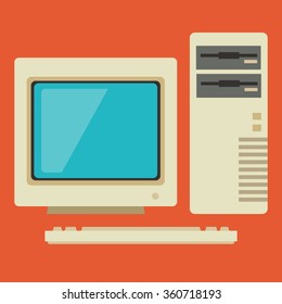 Vintage Personal Computer Keyboard Vector Illustration: vector de stock