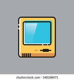 Vintage Personal Computer Vector Illustration Stock Vector (Royalty