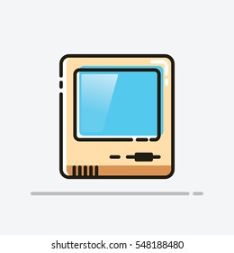 Vintage personal computer. Vector illustration.