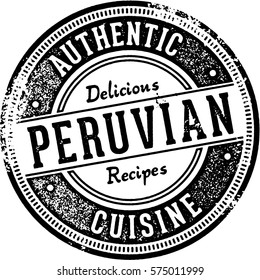 Vintage Peruvian Restaurant Food Stamp
