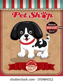 Vintage Pet Shop poster design