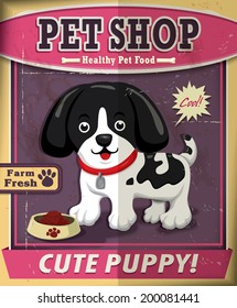 Vintage Pet shop poster design