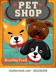 Vintage Pet shop poster design