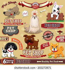 Vintage Pet shop poster design element