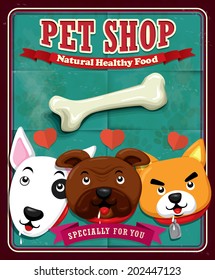 Vintage Pet shop poster design