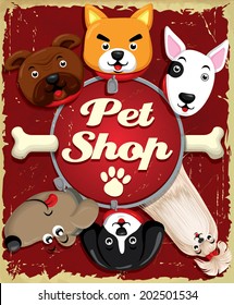 Vintage Pet Shop Poster Design