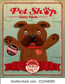 Vintage pet shop poster design