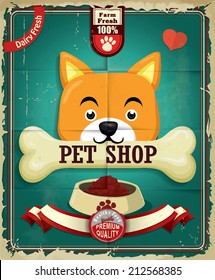 Vintage pet shop poster design