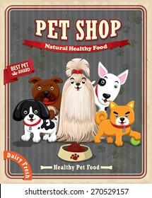 Vintage pet shop poster design