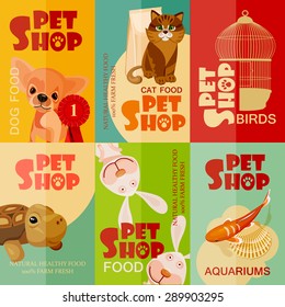 Vintage Pet Shop Poster Design. Set