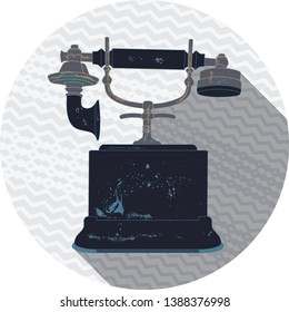 Vintage phone icon - hand drawn vector illustration