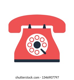 vintage phone icon vector