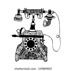 vintage phone with ornament design