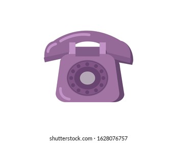 Vintage phone retro in flat style. Telephone sign isolated on white background. Vector illustration