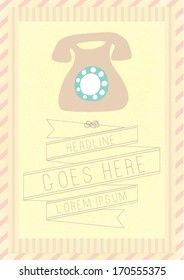 vintage phone template vector/illustration / background/ greeting card