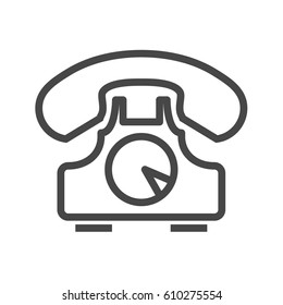 Vintage Phone Thin Line Vector Icon. Flat icon isolated on the white background. Editable EPS file. Vector illustration.