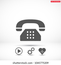 Vintage phone  vector icon