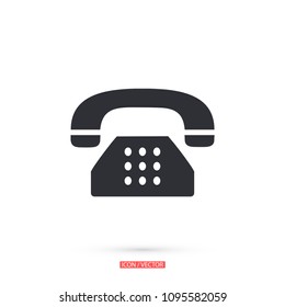 Vintage phone  vector icon