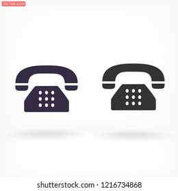 Vintage phone  vector icon