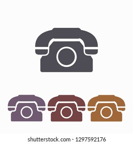 Vintage phone  vector icon