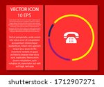 Vintage phone vector icon , lorem ipsum Flat design