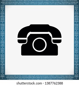 Vintage phone  vector icon , lorem ipsum Flat design