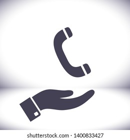 Vintage phone  vector icon , lorem ipsum Flat design