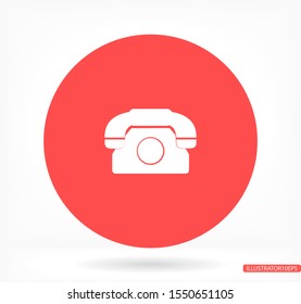 Vintage phone vector icon , lorem ipsum Flat design