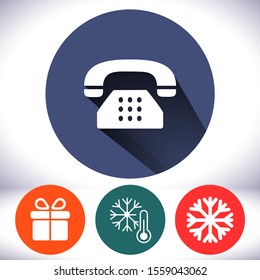 Vintage phone vector icon , lorem ipsum Flat design