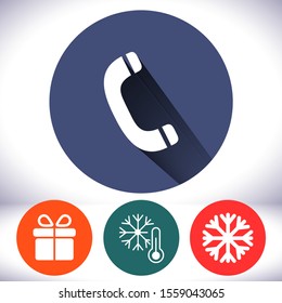 Vintage phone vector icon , lorem ipsum Flat design