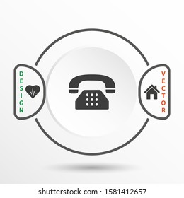Vintage phone vector icon , lorem ipsum Flat design