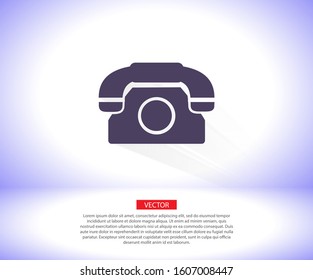 Vintage phone vector icon , lorem ipsum Flat design
