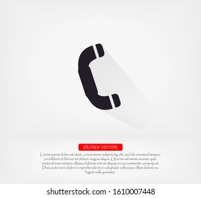 Vintage phone vector icon , lorem ipsum Flat design