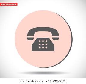 Vintage phone vector icon , lorem ipsum Flat design