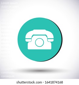Vintage phone  vector icon , lorem ipsum Flat design