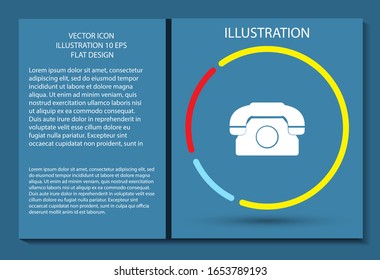 Vintage phone vector icon , lorem ipsum Flat design
