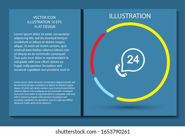 Vintage-Telefon-Vektorillustration Symbol, lorem ipsum Flaches Design