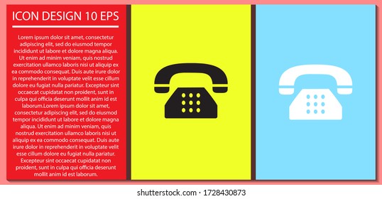 Vintage phone vector icon , lorem ipsum Flat design