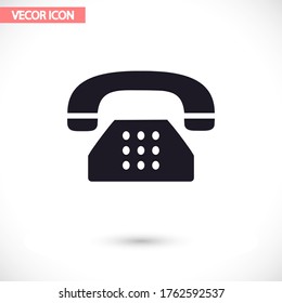 Vintage phone vector icon , lorem ipsum Flat design