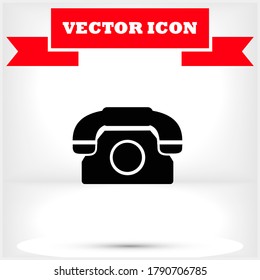 Vintage phone vector icon , lorem ipsum Flat design