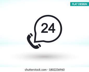 Vintage-Telefon-Vektorsymbol, lorem ipsum Flaches Design