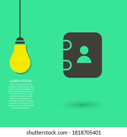 Vintage-Telefon-Vektorsymbol, lorem ipsum Flaches Design