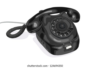 Vintage phone. Vector illustration.