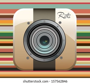 Vintage photo camera icon