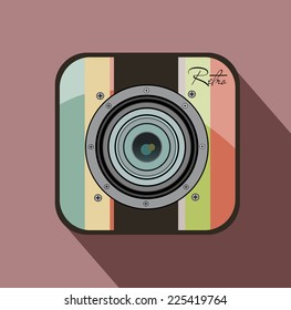 Vintage photo camera icon