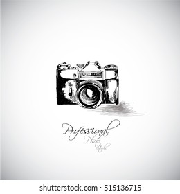 Vintage Photo Camera Icon, Retro Concept